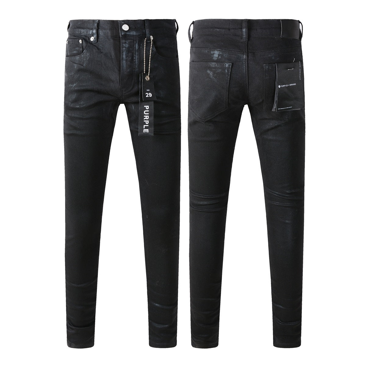 Fashion-Forward Black Jeans 9082 with Innovative Layered Design for a Bold Statement