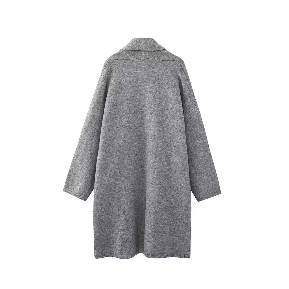 Stylish Elegant Knit Soft Turn-Down Collar Cardigan Coat