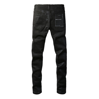 Fashion-Forward Black Jeans 9082 with Innovative Layered Design for a Bold Statement