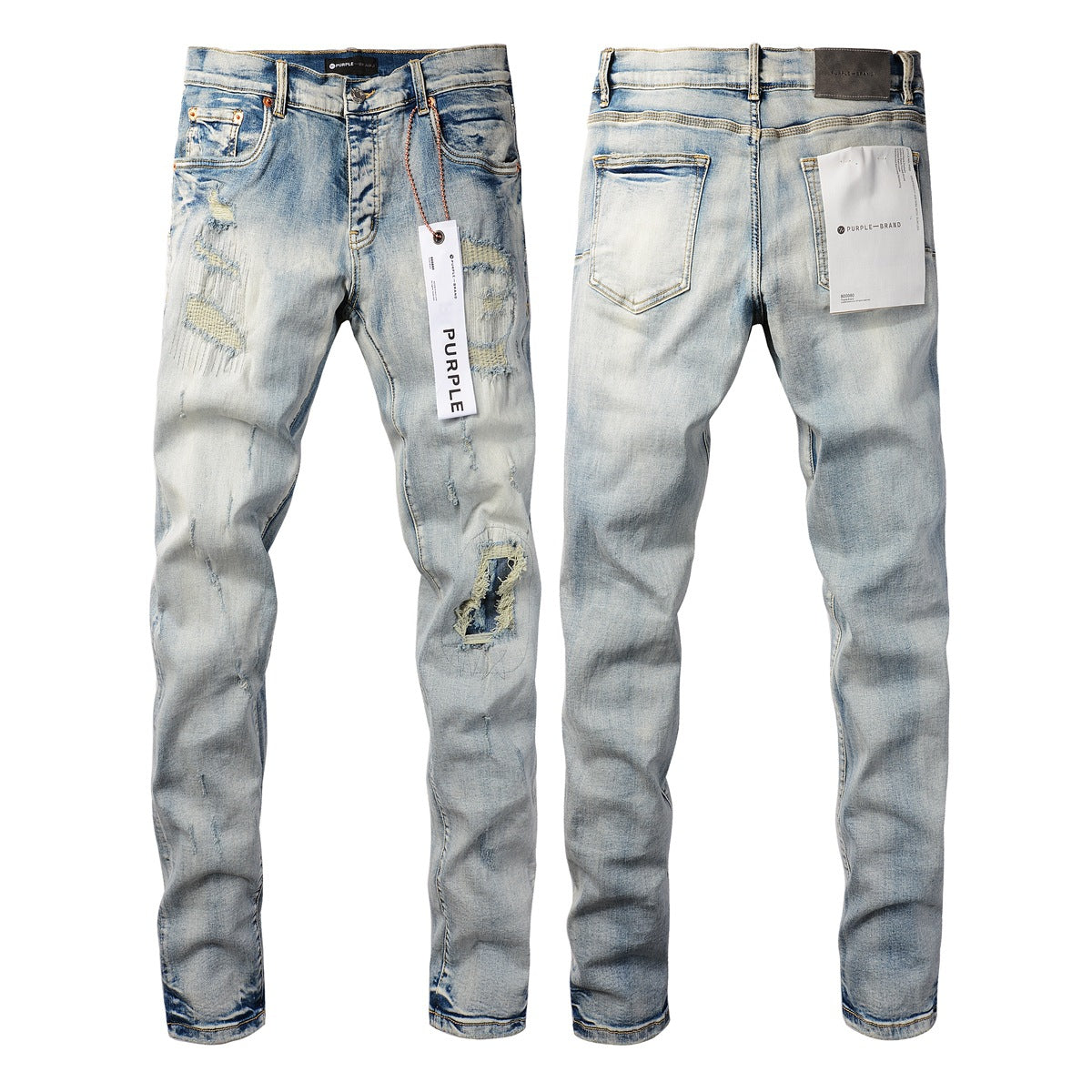 New Blue Vintage Personality Fashion Ripped Jeans