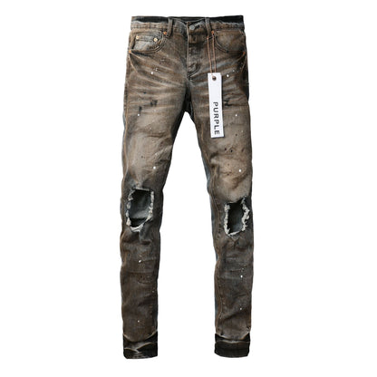 New High Quality Mens Jeans Designer Jeans Fashion Distressed Ripped Denim Cargo For Men High Street Fashion 9031