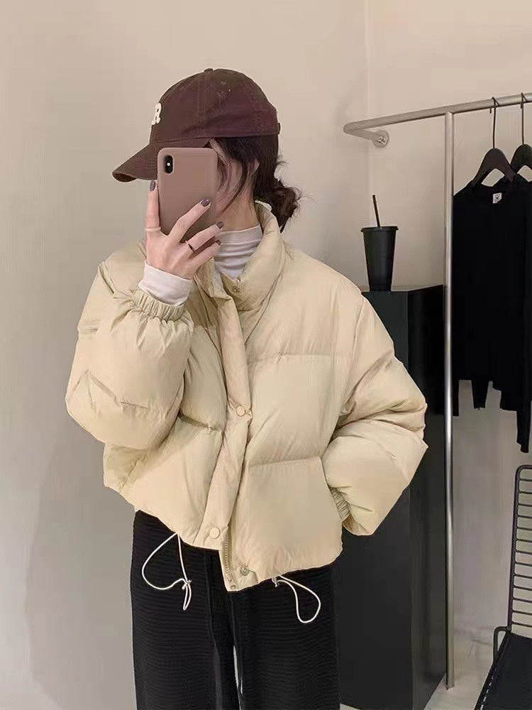 Down Jacket Women's Winter Loose Standing Collar White Duck Down Thickened