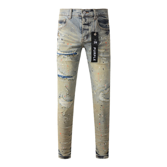 Stylish Black Distressed Jeans 9071 with Trendy Ripped Details