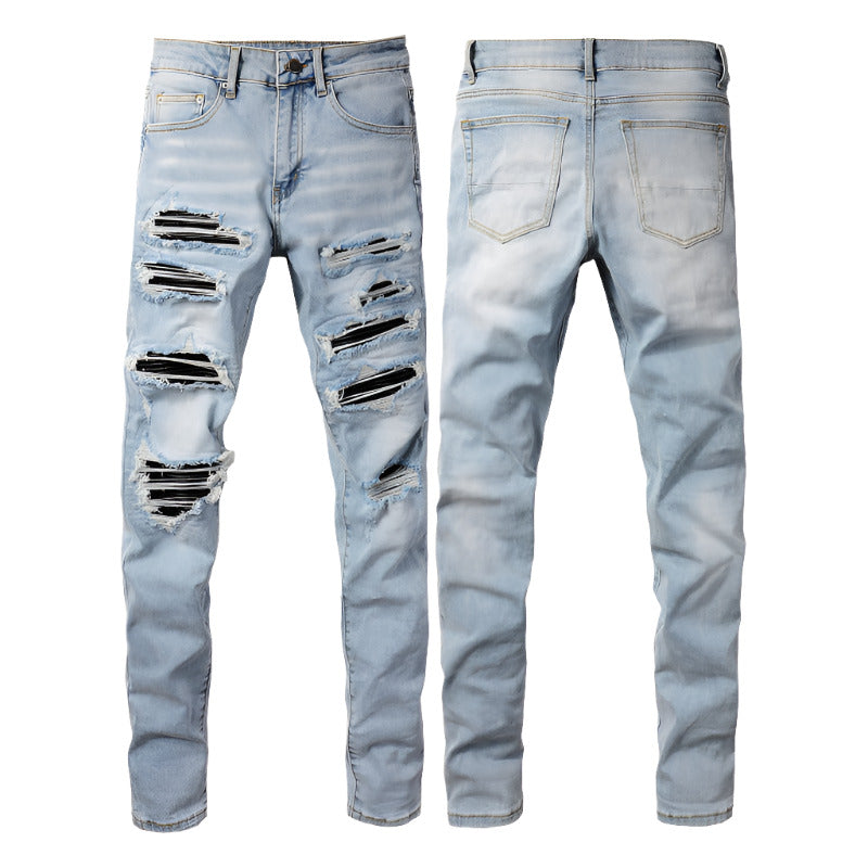 2023 Skinny Biker Jeans for Men - Denim, High-Quality Slim Fit Straight Leg Trousers