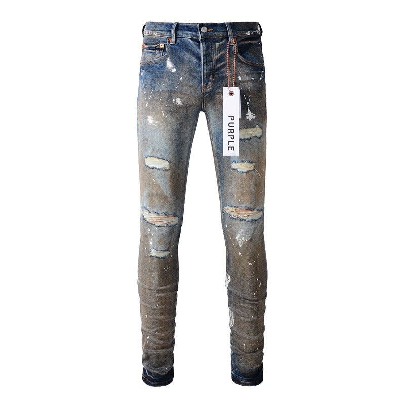 Make Old New Mens Personality Fashion Jeans