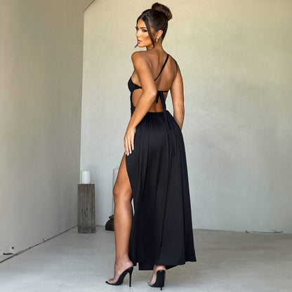 New Tie-Back Open-Back Sexy Split Long Skirt Dress