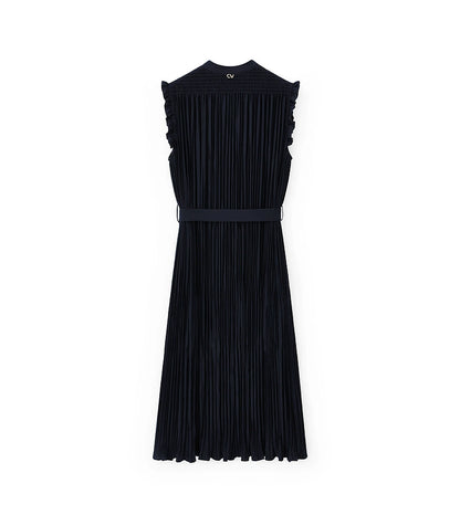 Little Black Dress Series Heavy Pleated Playful Ruffled Edges Sleeveless Dress