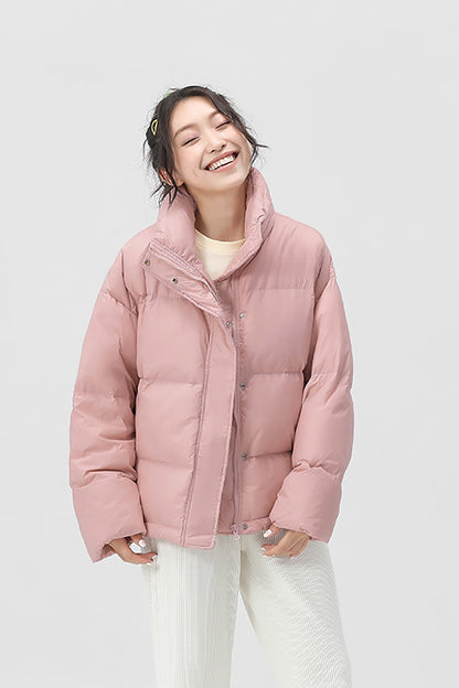 Down Jacket Women's Clothing Is Simple and Thickened and Loose in Winter