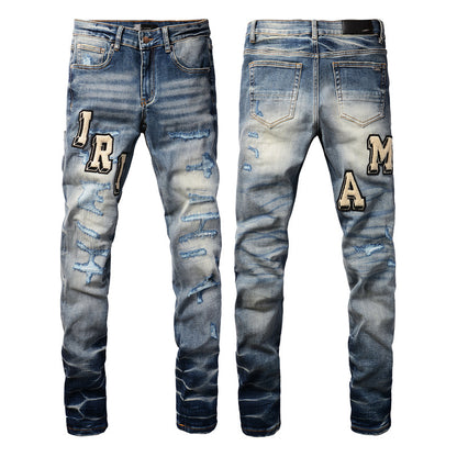 Purple Mens Jeans Designer Jeans High-End Quality Slim Casual Straight Design Skinny Straight Jeans