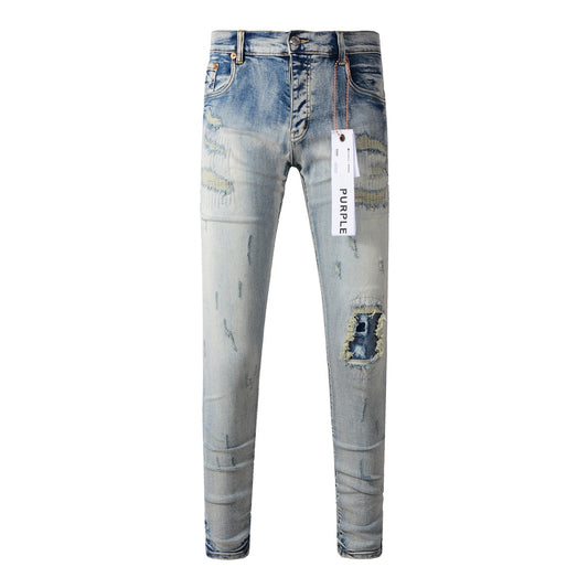 New Blue Vintage Personality Fashion Ripped Jeans