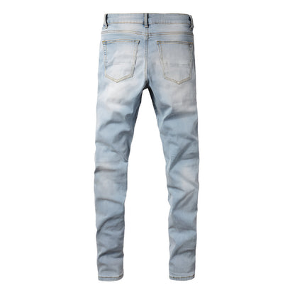 2023 Skinny Biker Jeans for Men - Denim, High-Quality Slim Fit Straight Leg Trousers