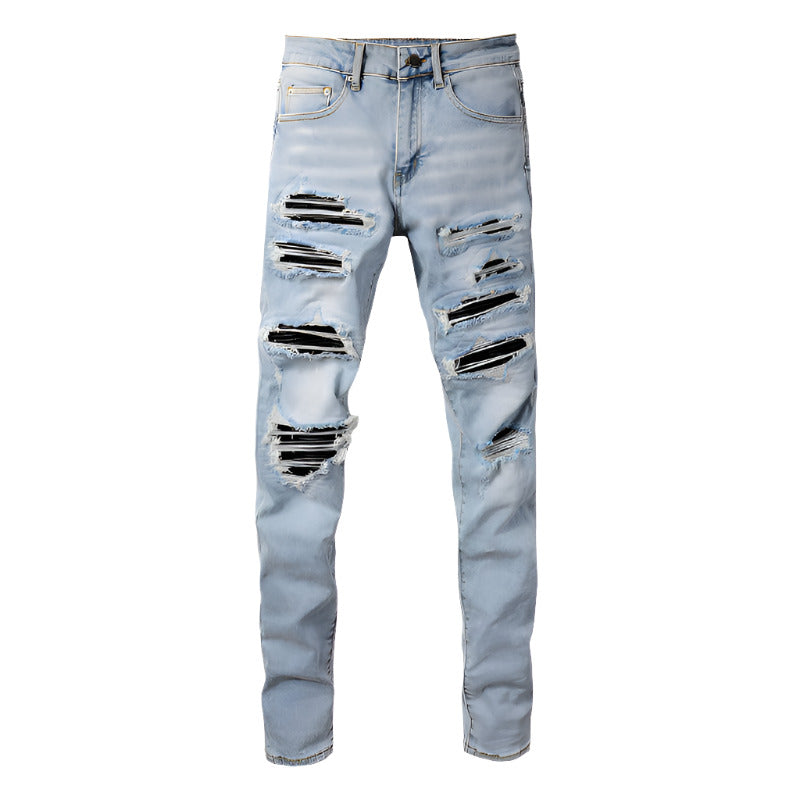 2023 Skinny Biker Jeans for Men - Denim, High-Quality Slim Fit Straight Leg Trousers