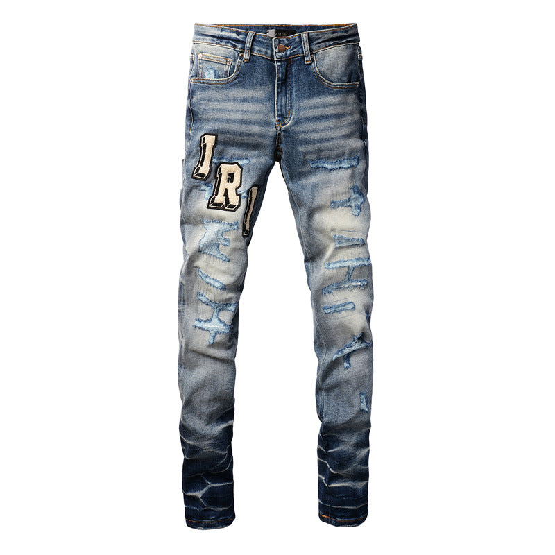 Purple Mens Jeans Designer Jeans High-End Quality Slim Casual Straight Design Skinny Straight Jeans