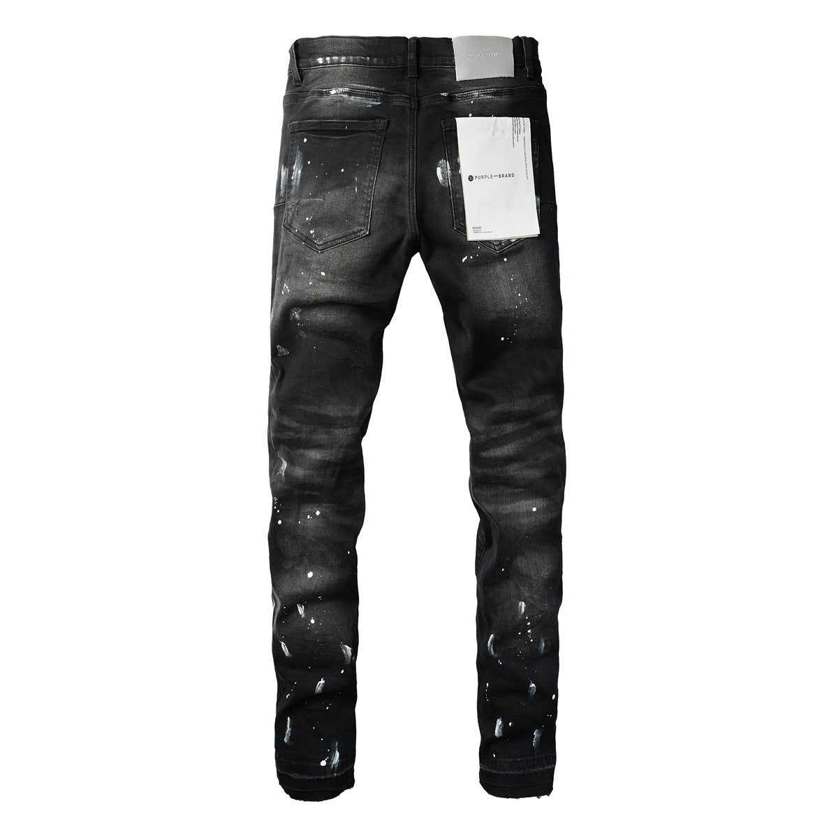 Jeans Purple Brand With High Street Black Paint Distressed 9002 7025 Fashion Pants