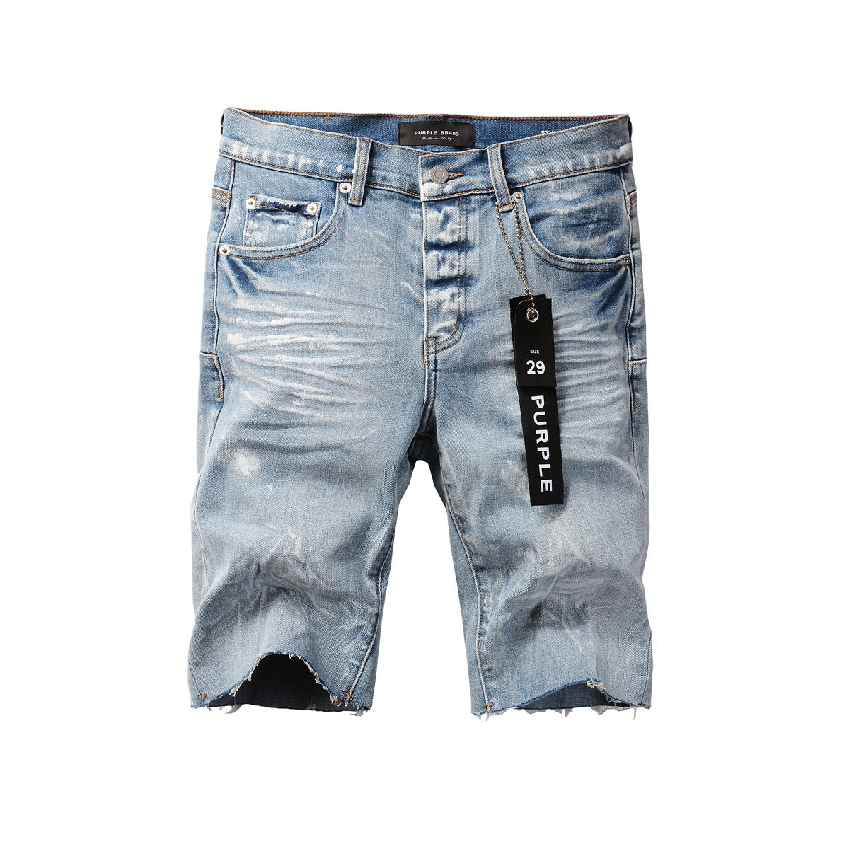 Fashionable Blue Pleated Jean Shorts with Button Fly for a Distinctive Look