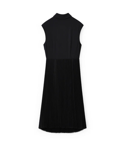 Summer 2024 Heavy Pleated Sleeveless Slim Fit Acetate Little Black Dress