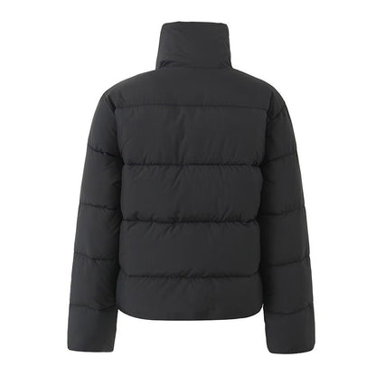 Stand-Up Collar Zip-Up Puffer Jacket Windproof and Cold-Resistant